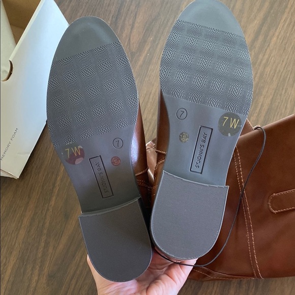 NWT Elegant Brown Leather Knee-High Boots - Picture 3 of 6